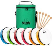 Juego de ritmo de tambor de mano de 6 piezas, sintéticos preafinados, instrumentos para música de aula, grupos, incluye mazos y bolsa
