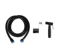 Juego de rociador de bidé de baño Negro de Acero Inoxidable, rociador de bidé de Inodoro de Mano rociador de Limpieza de pañales de Tela para baño para baño, Cocina, Inodoro
