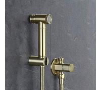 Juego de rociadores de bidé de oro cepillado cuadrado para ducha e inodoro, grifo de bidé montado en la pared, accesorios de bidé de baño, solución de limpieza higiénica de fácil instalación
