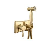 Juego de rociadores de bidé montados en la pared de oro cepillado, grifo caliente y frío para baño, presión ajustable, fácil de instalar, diseño moderno, calidad premium
