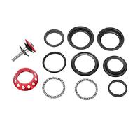 Juego de rodamientos de metal con forma de gota colorida y tubo cónico para bicicletas de montaña Dead Fly Bicycles (Roja)