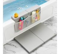 Juego de rodilleras y coderas de baño para bebé, almohadilla gruesa antideslizante e indolora, almohadilla de espuma para bañar a bebés, protector de rodilla y coderas con organizador de juguetes de 4