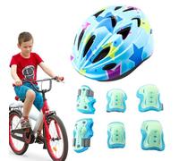 Juego de rodilleras y coderas, rodilleras y coderas para niños | Head Hard Hat Rodilleras Coderas para patinaje sobre ruedas - Accesorios para monopatín, protección infantil fluorescente f