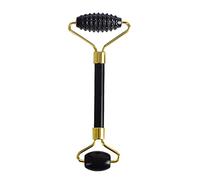 Juego de rodillo de jade de obsidiana negra natural y guaSha masajeador corporal facial Guasha Board Scraper Face Lifting Beauty Massage Tool Set,Tipo 01