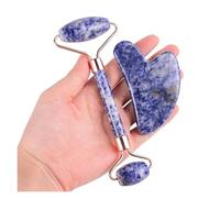 Juego de rodillo de jade Gua Sha, tabla de raspar, piedra verde, masaje de ojos, elevación facial, cuerpo, herramientas de cuidado de la piel (tipo h)