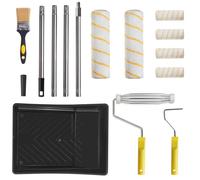 Juego de rodillo de pintura, juego de pintura, soporte de rodillo de pintura con varilla de aluminio de 3 piezas de 26 a 120 cm, brocha, bandeja de pintura, accesorios de pintura