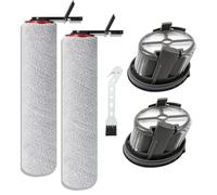 Juego de rodillos de cepillo de repuesto y filtro HEPA compatible con Mova M50 Ultra / X4 Pro / X4 Plus Aspiradora en seco y húmedo, 2 rodillos de cepillo, 2 filtros HEPA, 1 cepillo de limpieza