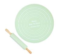 Juego de rodillos de de silicona, juego de rodillos de hornear y estera de hornear - Juego de fondant de cocina,Kit combinado de estera de pastelería antiadherente para rodillo