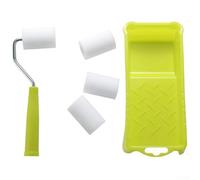 Juego de rodillos de espuma de 2 pulgadas con bandeja y asa, mini rodillo de alta densidad para bordes de puertas, kit de pintura pequeño para retoques de pared (D)