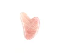 Juego de rodillos de jade de cuarzo rosa, raspador de jade real, masajeador de jade gua sha, rodillo facial (estilo C)