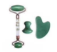 Juego De Rodillos De Jade Para Masaje Facial Con Raspador Gouache, Rodillo Facial De Piedra Gouache Natural, Masajeador De Jade, Rascador Facial Gua Sha,Tipo I