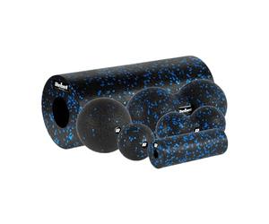 Juego de rodillos de masaje Rebel - Roller, Mini Roller, 2 Bolas, 2 Duoball-e Color Negro y Azul Material EPP RBA-3054-S6