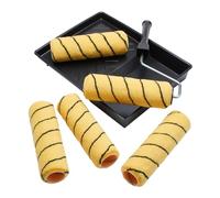 Juego de rodillos de pintura de 7 piezas ProDec de 9 pulgadas x 1,75" - 5 rodillos tejidos de pelo medio, marco de jaula y bandeja para pintar con pinturas de emulsión y mampostería en paredes