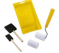 Juego de rodillos de pintura de espuma con mini rodillos de alta densidad de 2 pulgadas y bandeja, ideal para pintura de pared, molduras, bordes, molduras, puertas y pequeños retoques de hogar (B)