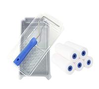 Juego de rodillos de pintura, juego de mangas de rodillo/para usuarios profesionales y bricolaje,juego de espuma de alta densidad blanco de 4 pulgadas (paquete de 7)/Mister Rui