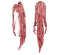 ¡Juego de roles para Doki Doki Literature Club! DDLC Monika Cosplay Wigs 100 cm de cabello sintético resistente al calor de largo Cosplay Coser Coser
