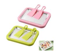 Juego de rollos de hielo para el hogar, congelador instantáneo con 2 rascadores, molde de rollos de helado DIY para sorbete de yogur y postres familiares divertidos (A+C)