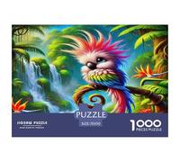Juego de Rompecabezas de 1000 Piezas para Hombres y Mujeres: Aves exóticas, Jungla, Vibrantes, psicodélicos, Salvajes. Actividad educativa para Toda la Familia. 70 x 50 cm/1000 Piezas.