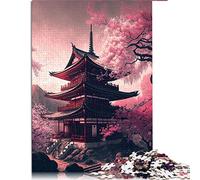 Juego de rompecabezas de 1000 piezas Rompecabezas de templo japonés para adultos Rompecabezas de madera Juguetes de entretenimiento para la familia (Dimensiones 50x75cm)