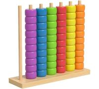 Juego de Rompecabezas de apilamiento y combinación de Colores - Desafío de Madera con Soportes y Anillas - Reto de apilamiento rápido - Acertijo de Mesa para una diversión Familiar y Entre Amigo 2PCS