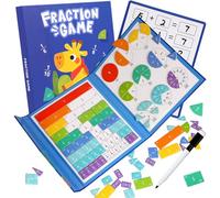 Juego de rompecabezas de aprendizaje de azulejos de fracción y círculos de fracción para manipulativos de matemáticas preescolar, herramienta educativa, juego de rompecabezas educativo para la escuela