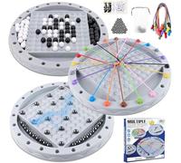 Juego de Rompecabezas de Cuerda Ajedrez Magnetico Juego de Ajedrez Juego de Mesa 3 en Uno Portátil Niños Juguetes Juegos Educativos para Acampar Reunión Familiar Viajes