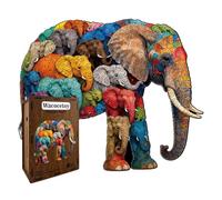 Juego de rompecabezas de elefante - 218 piezas rompecabezas educativo de madera para adultos, divertido juego familiar | Adecuado para niños en casa, escuela, oficina, fiesta, cumpleaños, tiempo libre