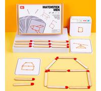 Juego de Rompecabezas de Fósforos Juguetes de Madera DIY Juego de Mesa de Matemáticas y Geometría Entrenamiento de y Juguetes Educativos para Niños