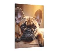 Juego de rompecabezas de ladrillo artístico, bloques de construcción 3D, rompecabezas de animales, perro, bulldog francés, diseño impreso, decoración de escritorio, 141 piezas