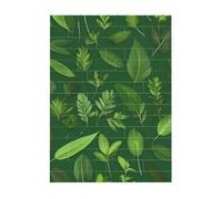 Juego de rompecabezas de ladrillo artístico, bloques de construcción, rompecabezas 3D, hierbas, plantas, hojas, diseño impreso, decoración de escritorio, 4 x 5.5 pulgadas