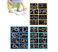 Juego de rompecabezas de metal | 24 piezas Brain Teasers for Adults Puzzles | Intelligence Toy, Party Fsavor for Family Girls Boys Tseens Youth Women Men Kids Children Daughters Sonidos Students