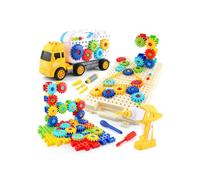 Juego de rompecabezas de mosaico 3D para niños con taladro eléctrico, 222 piezas, juguete de construcción creativo para niños de 3 a 7 años.