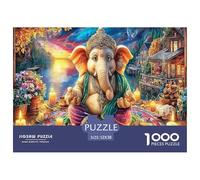 Juego de Rompecabezas desafiante para Adultos con Escena de Altar de Ganesha: Elefante en Postura meditativa para Mujeres, Regalos para Hombres Mayores de 14 años, 52 x 38 cm (1000 Piezas)