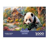 Juego de Rompecabezas desafiante para Adultos con un Panda Gigante: Panda Come bambú, de House para Mujeres, Regalo para Hombres Mayores de 14 años, 70 x 50 cm/1000 Piezas