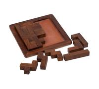 Juego de rompecabezas en zigzag de madera marrón 16x16x03
