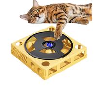 Juego de rompecabezas genérico Cat Food, Strategy Treat Maze Box, Phonograph Interactive Cat Toy, Turntable Puzzle Kit for Kittens, Enrichment Midget for Indoor Cats, 9 x 9 pulgadas, Multicolor, 1 set