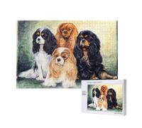 Juego de Rompecabezas para Adultos, Rompecabezas desafiantes, Rompecabezas de 1000 Piezas, Cavalier King Charles Spaniel Negro y Dorado