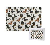 Juego de Rompecabezas para Adultos, Rompecabezas desafiantes, Rompecabezas de 1000 Piezas, Huellas de Perro Salchicha.