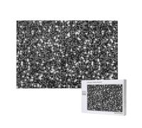 Juego de Rompecabezas para Adultos, Rompecabezas desafiantes, Rompecabezas de 1000 Piezas, Lentejuelas Negras y Plateadas, patrón Elegante y Brillante.