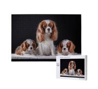 Juego de Rompecabezas para Adultos, Rompecabezas desafiantes, Rompecabezas de 1000 Piezas, Madre Cavalier King Charles Spaniel con Cachorros.
