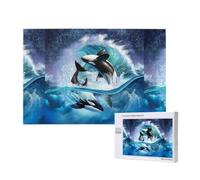 Juego de Rompecabezas para Adultos, Rompecabezas desafiantes, Rompecabezas de 1000 Piezas, orcas, Ballenas asesinas, Ola