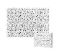 Juego de Rompecabezas para Adultos, Rompecabezas desafiantes, Rompecabezas de 1000 Piezas, Perro Pug, Lindo Perro Pug en Blanco y Negro