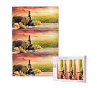 Juego de Rompecabezas para Adultos Sunset Wine and Cheese, 1000 Piezas, Rompecabezas desafiantes.