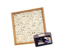 Juego de rompecabezas para colorear, gatos de madera, con forma de corte láser de precisión para crear un marco de fotos para decoraciones y regalos del hogar, rompecabezas de madera, regalo