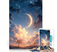 Juego de Rompecabezas Under The Moon para Adolescentes,1000 Piezas,Juego de Memoria Mental,Cierre Seguro,sin Piezas Sueltas,Ideal para Viajar, (50x75cm)