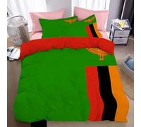 Juego De Ropa Cama 2 Piezas Bandera Zambia 135 X 200 Cm Microfibra Suave Transpirable Patriotas Juego De Fundas Edredón con 1 Funda Nórdica + 1 Funda Almohada, Lujo