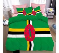 Juego De Ropa Cama 3 Piezas Bandera Dominicana 260 X 240 Cm Microfibra Suave Transpirable Patriotas Juego De Fundas Edredón con 1 Funda Nórdica + 2 Funda Almohada, Simple