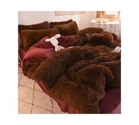 Juego de Ropa Cama cálida Invierno con Funda nórdica Felpa Color Puro sábanas y Fundas Almohada, Juegos Individual Lujo Peludos para Ropa Cama(Color 7,1.5m 4 pcs Set)