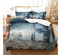 Juego De Ropa De Cama 3D Guerra de Las Galaxias Estampado De Funda Edredón Suave Transpirable Hipoalergénica Microfibra con Cremallera Funda Nordica para Niños Y AdultosKing（220x240cm）