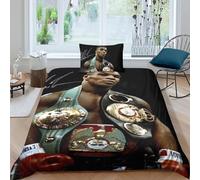 Juego De Ropa De Cama, 3D Mike Tyson Impresión Microfibra Juego De Fundas De Edredón Incluye Funda Nórdica Y Funda De Almohada para Familiar Y Niños Single(135x200cm)